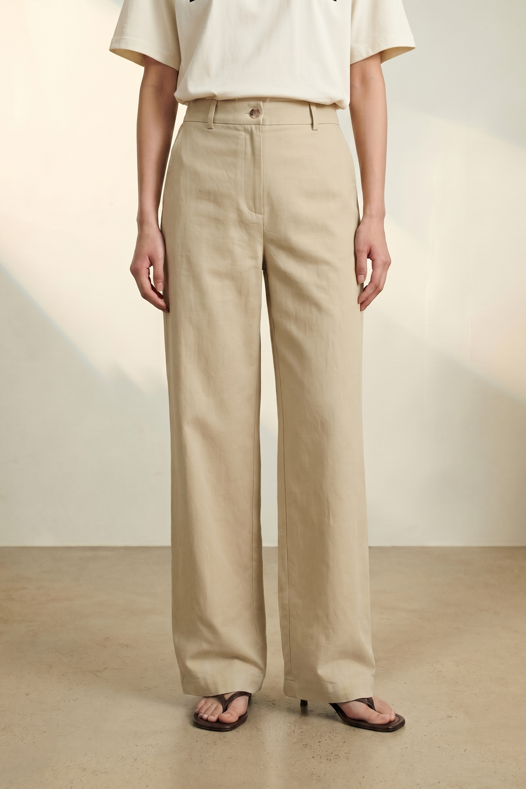 Atelier Taktil AT-Allison Tailor Pant Jeans & Pants 08 Oyster White