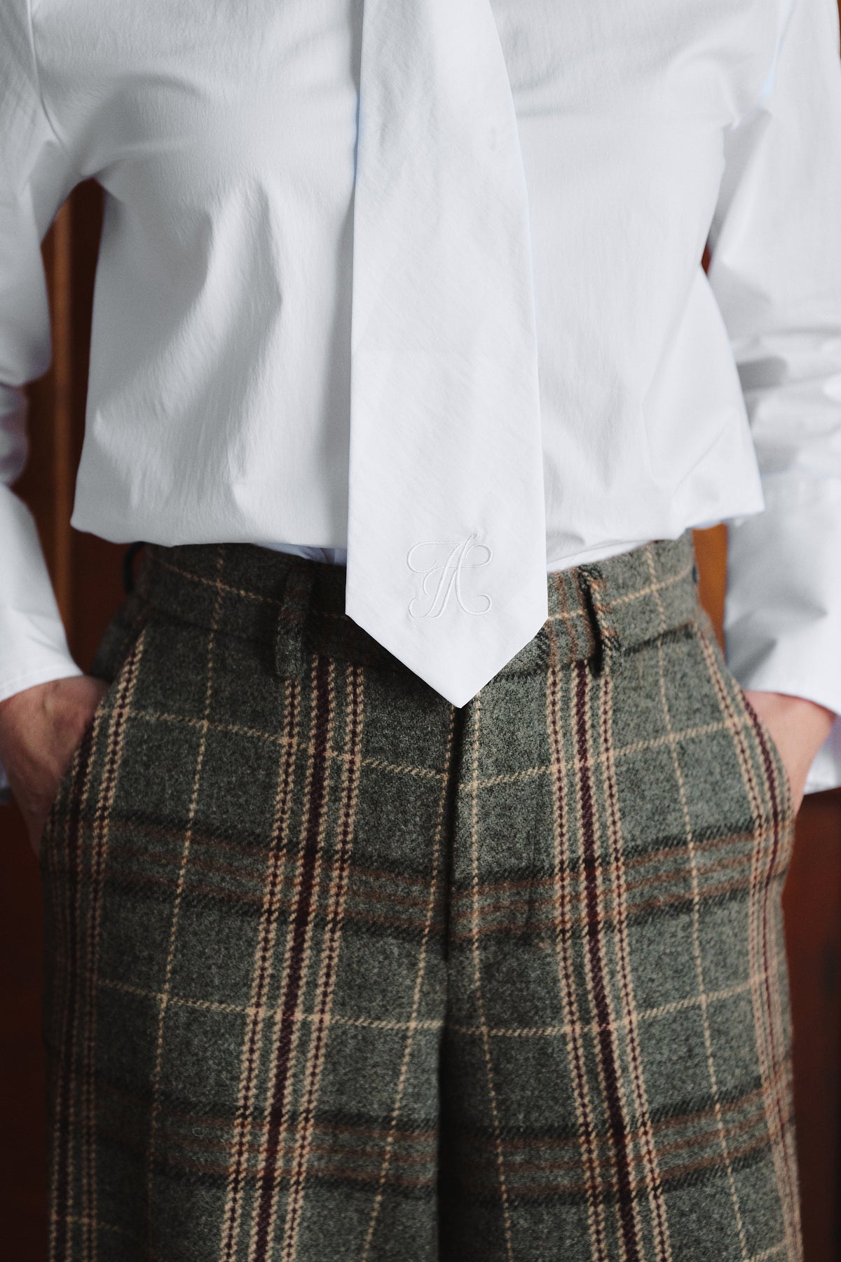 Atelier Taktil AT-Ava Mens Tie Shirt Shirts & Blouses 011 Optical white