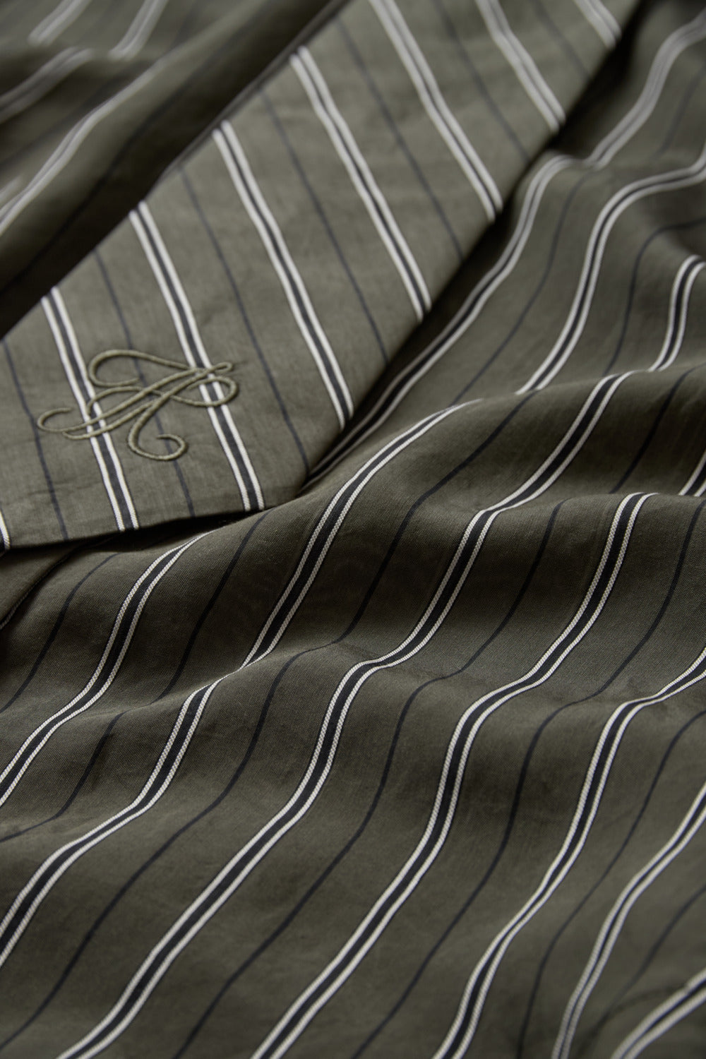 Atelier Taktil AT-Gwen Mens Tie Shirt Stunning Stripe Shirts & Blouses 630 Hunter Green