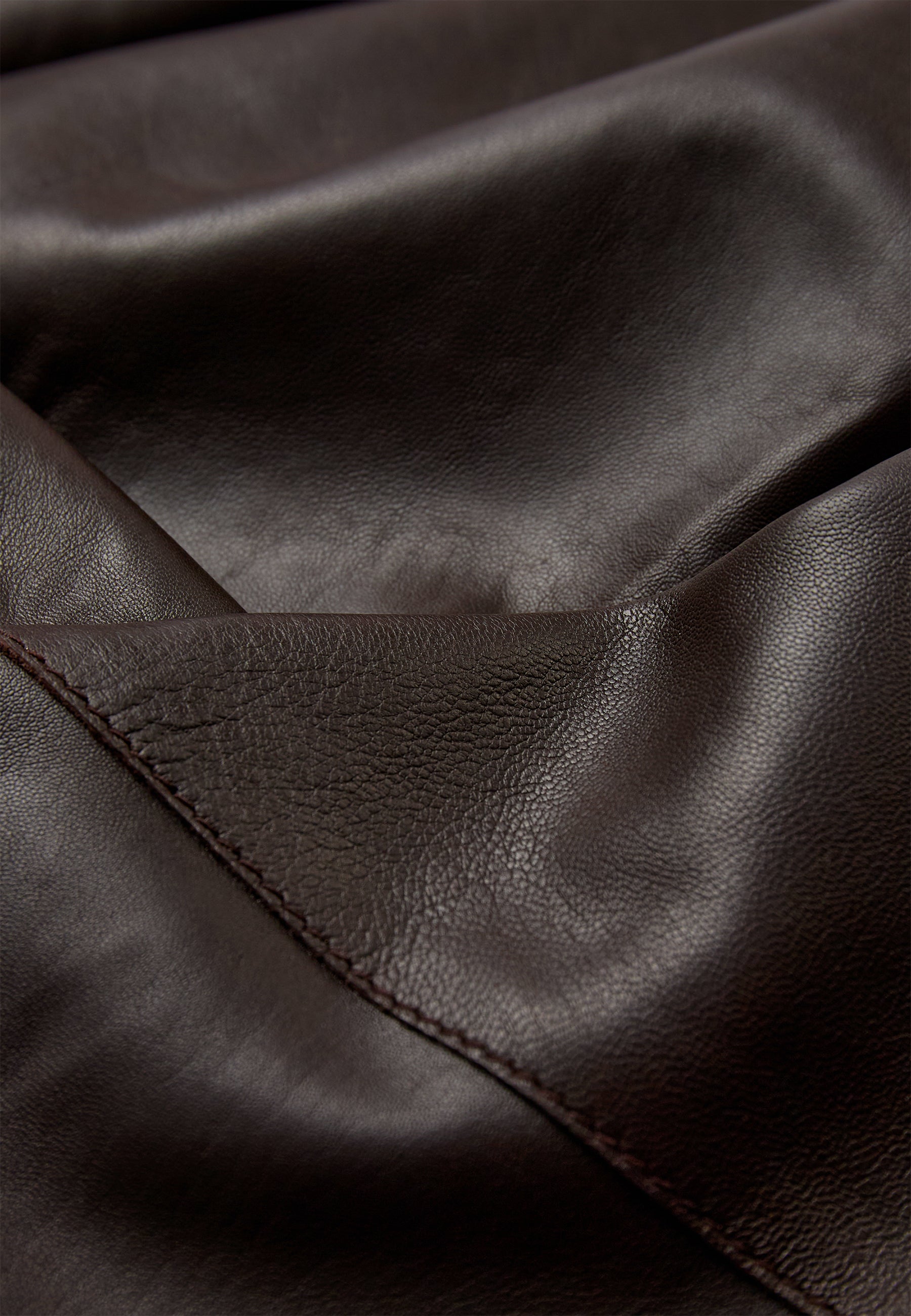 Atelier Taktil AT-Lily Leather Drape Top Leather 728 Espresso Brown