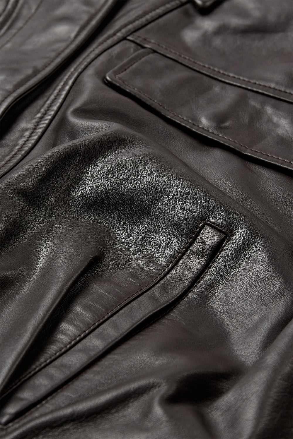Atelier Taktil AT-Lily Leather Jacket Leather 728 Espresso Brown