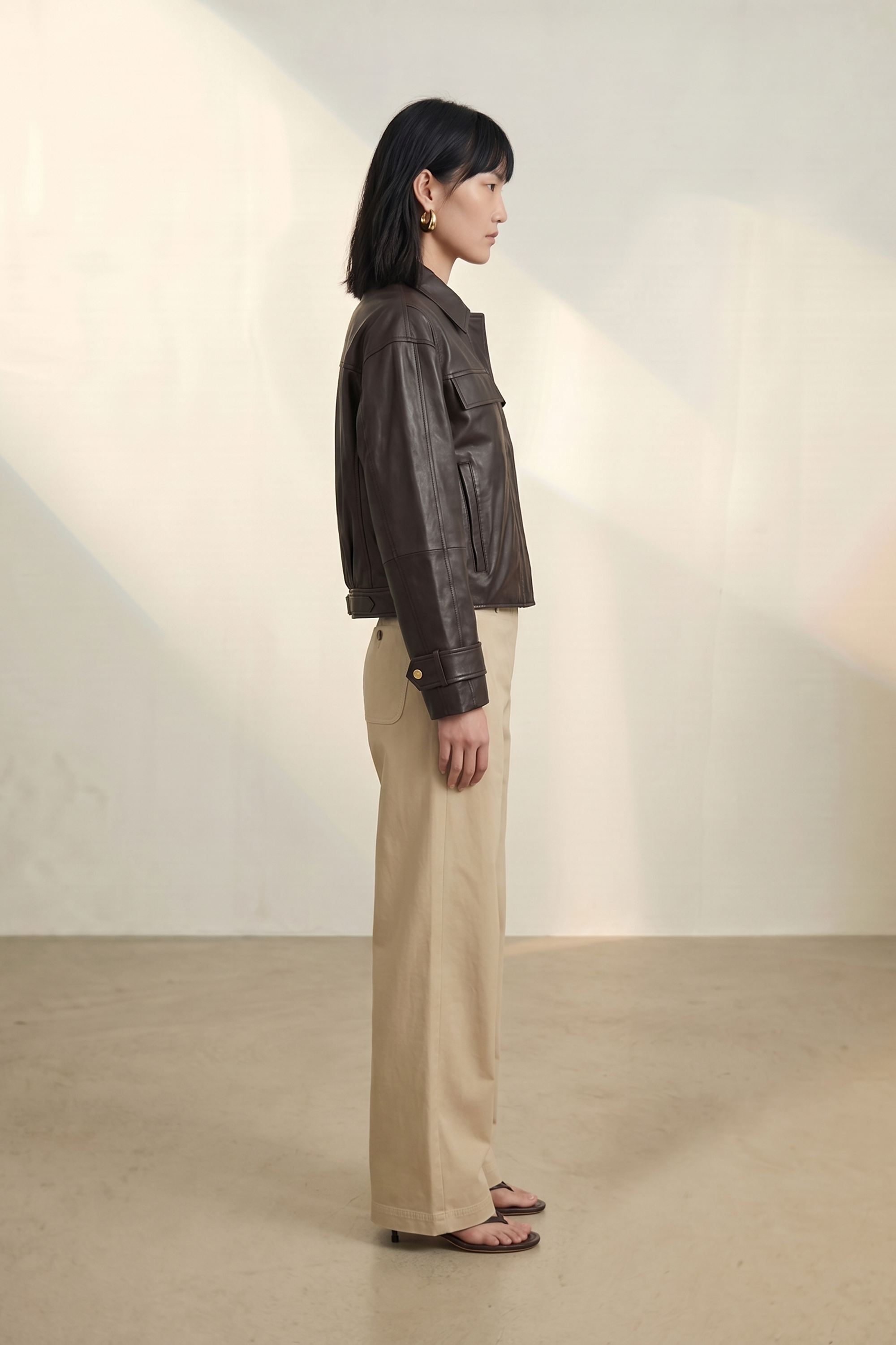 Atelier Taktil AT-Lily Leather Jacket Leather 728 Espresso Brown