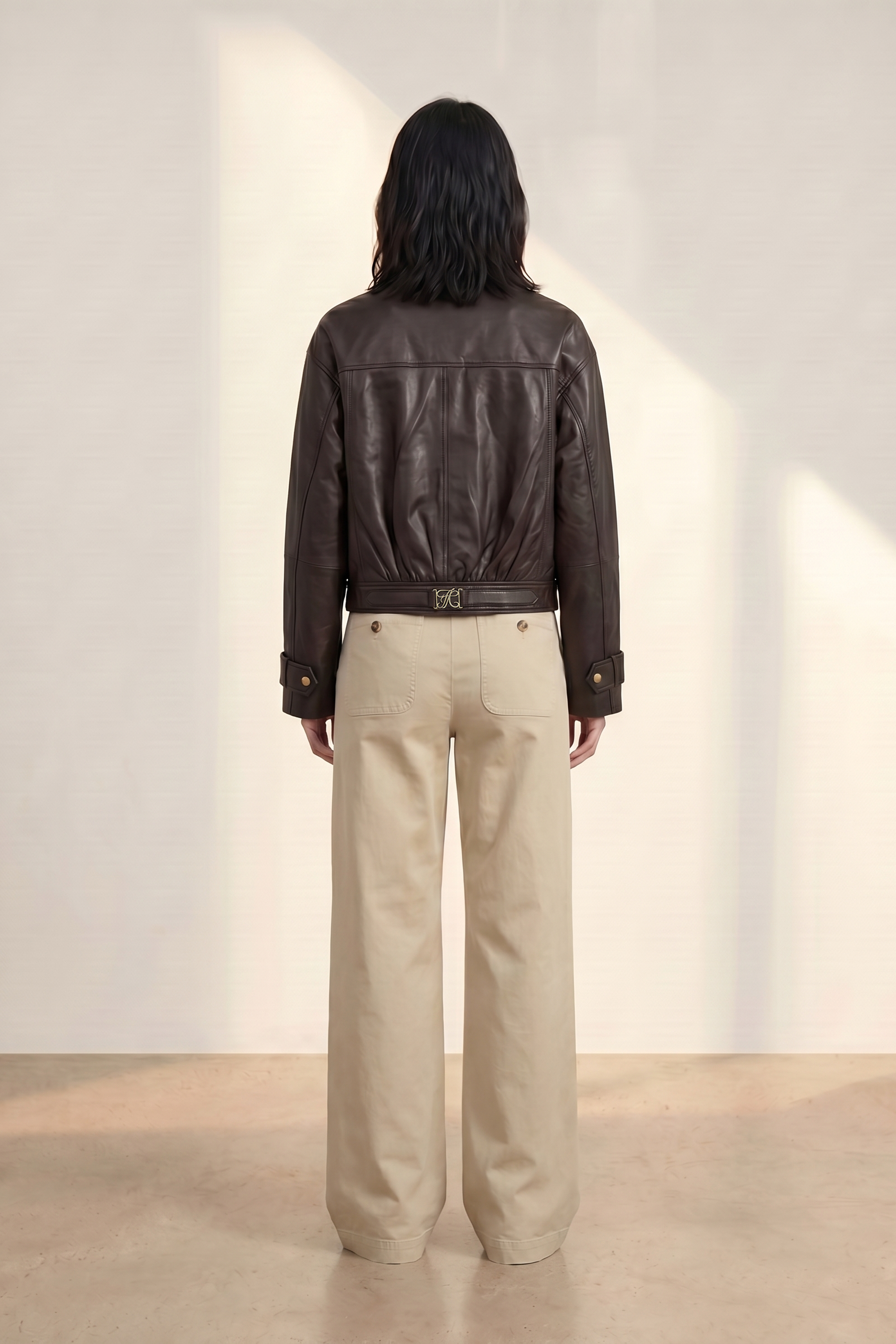 Atelier Taktil AT-Lily Leather Jacket Leather 728 Espresso Brown