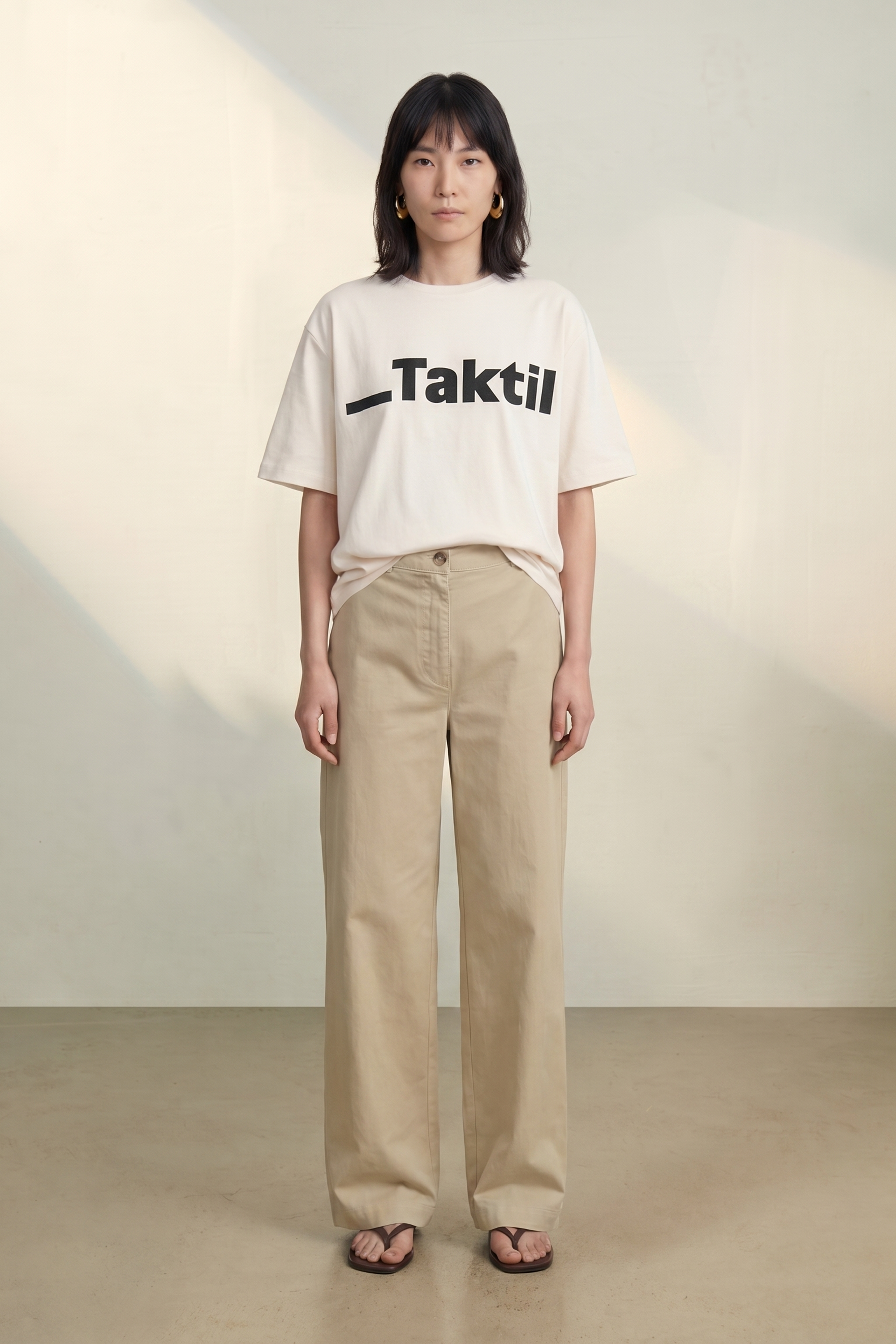 Atelier Taktil AT-Paris Logo Tee Tops & T-shirts 027 Pearl White