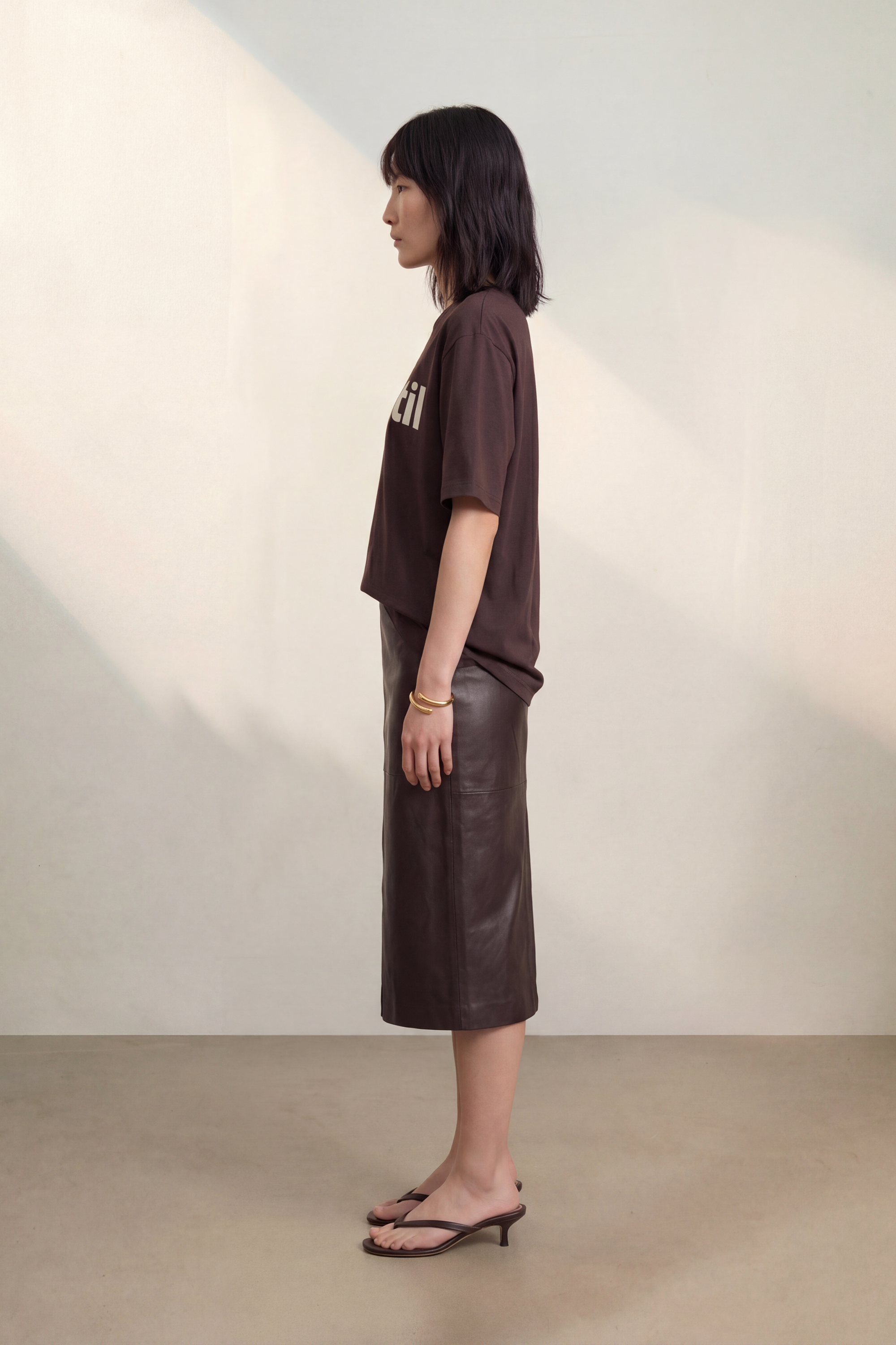 Atelier Taktil AT-Paris Logo Tee Tops & T-shirts 728 Espresso Brown