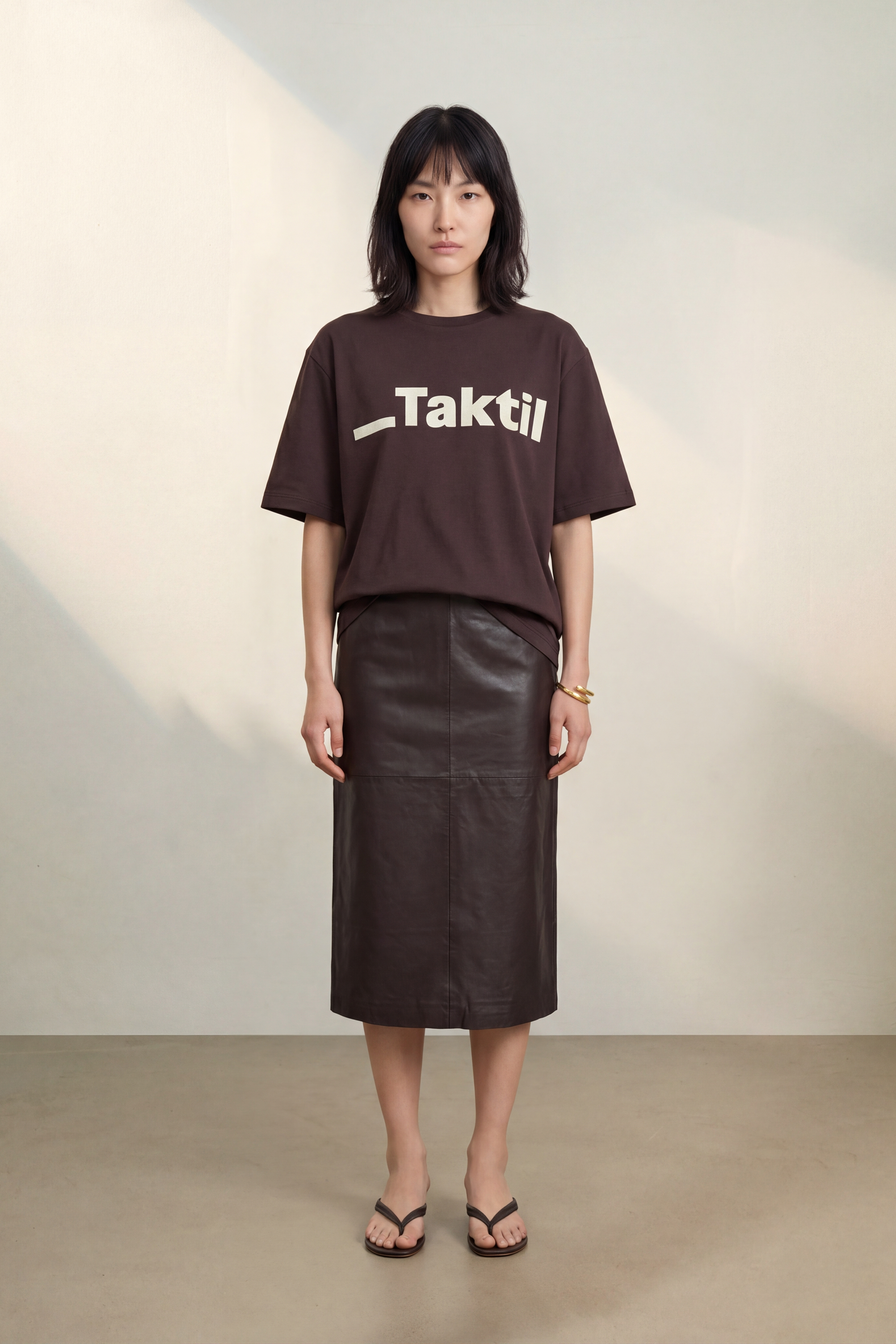 Atelier Taktil AT-Paris Logo Tee Tops & T-shirts 728 Espresso Brown