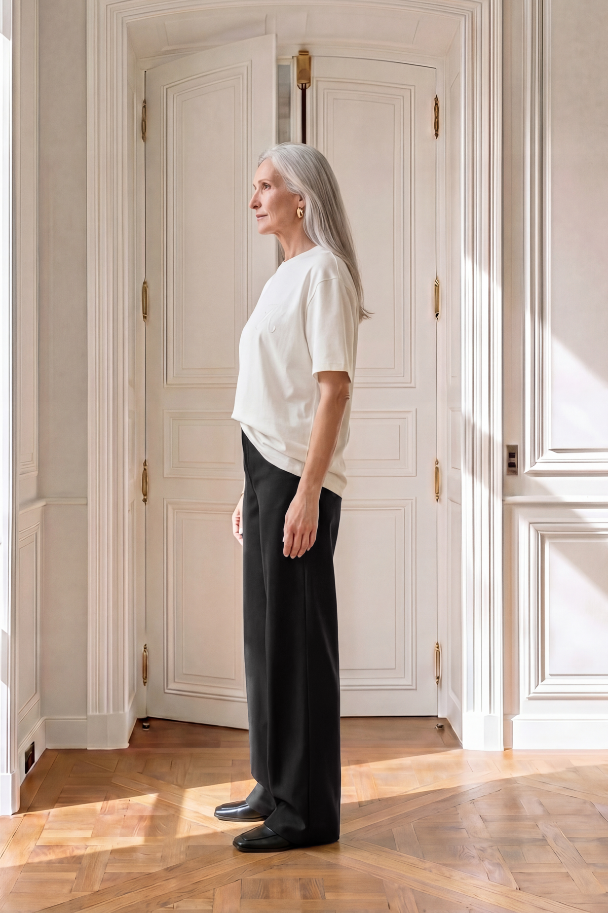 Atelier Taktil AT-Paris Monogram Tee Tops & T-shirts 011 Optical white