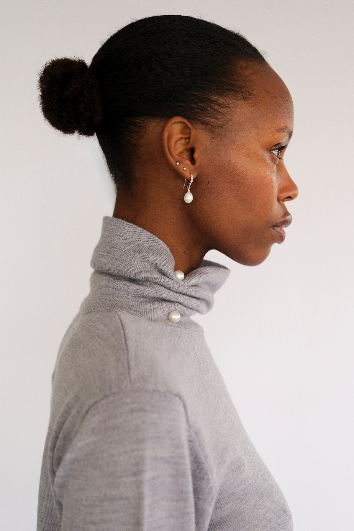 Atelier Taktil AT-Ruby Rollneck Pin Knit Knitwear 81 Grey Melange