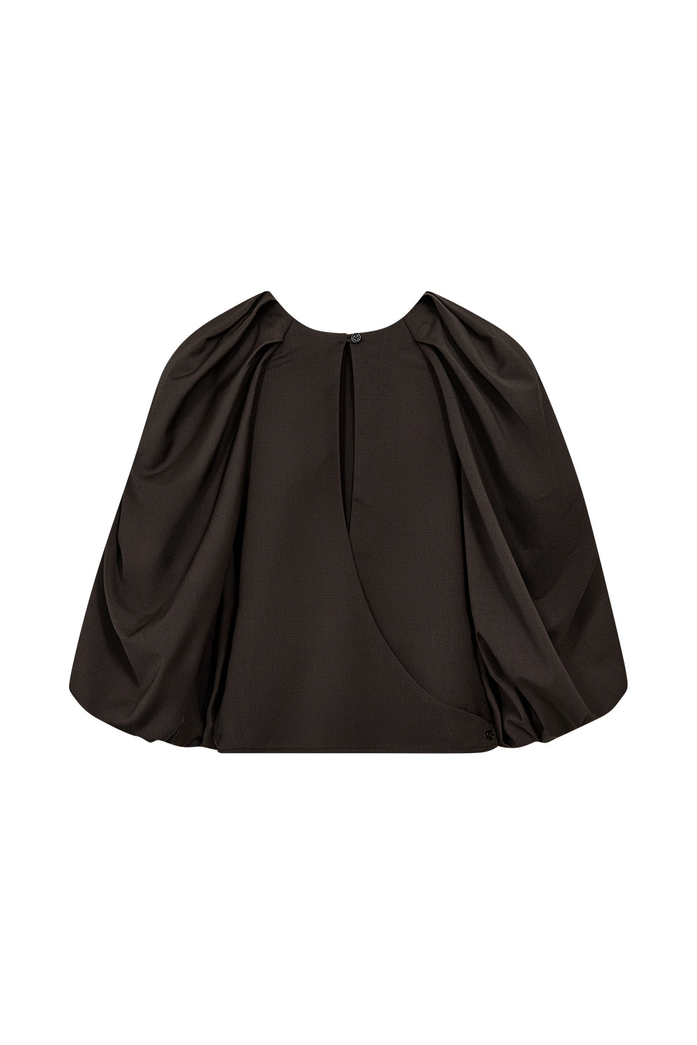 Atelier Taktil AT-Sinclair Balloon Blouse Shirts & Blouses 702 Coffee Bean