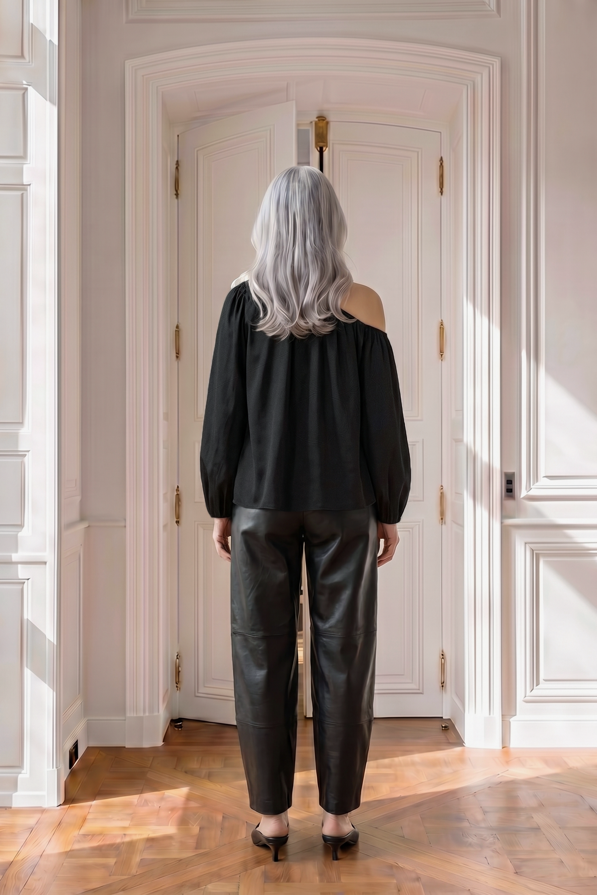 Atelier Taktil AT-Skye Offshoulder Blouse Shirts & Blouses 9 Black