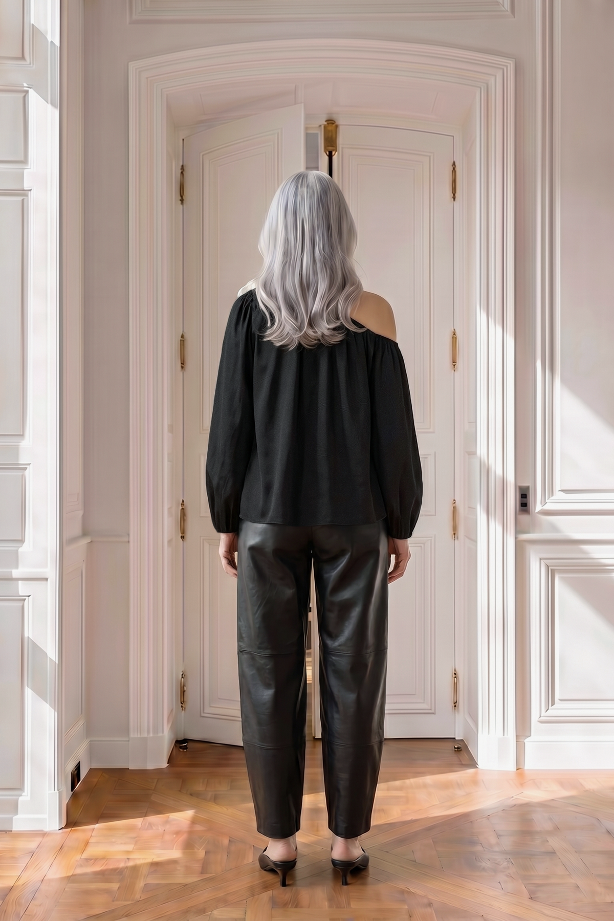Atelier Taktil AT-Skye Offshoulder Blouse Shirts & Blouses 9 Black