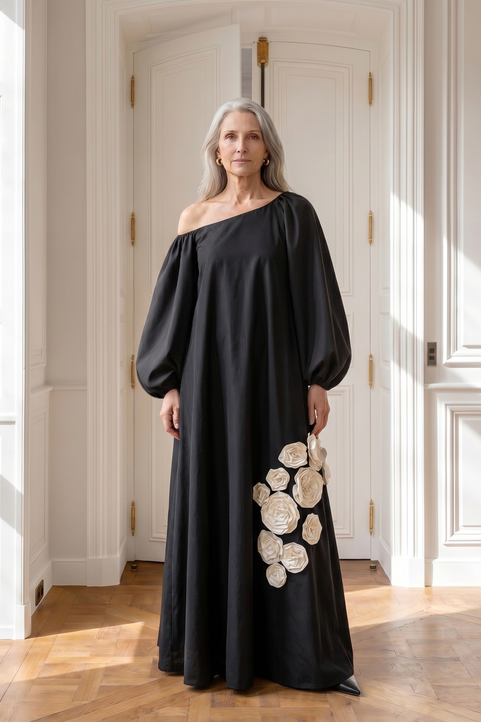 Atelier Taktil AT-Skye Offshoulder Maxidress Dresses 9 Black