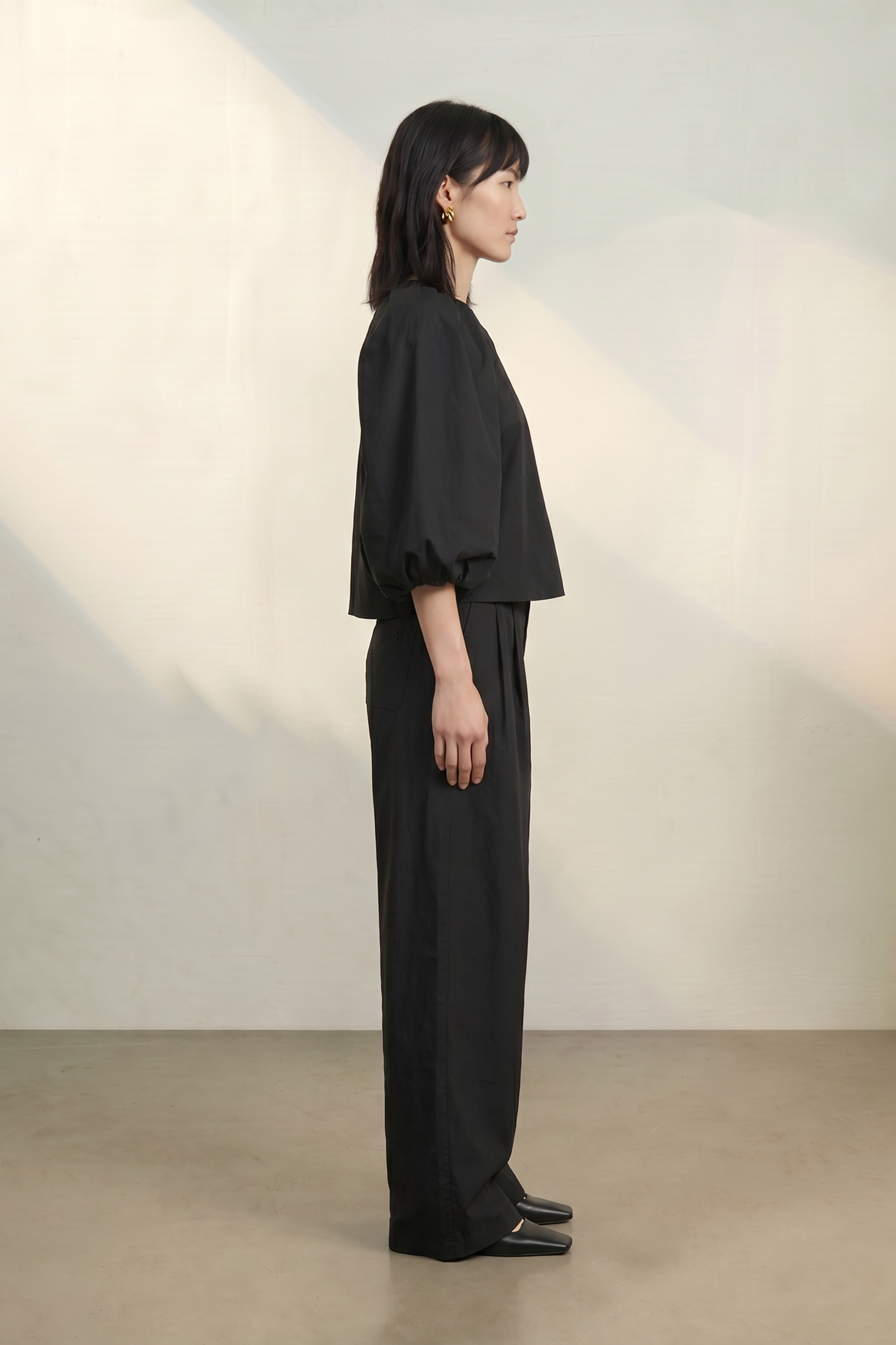 Atelier Taktil AT-Tania Balloon Top Shirts & Blouses 9 Black