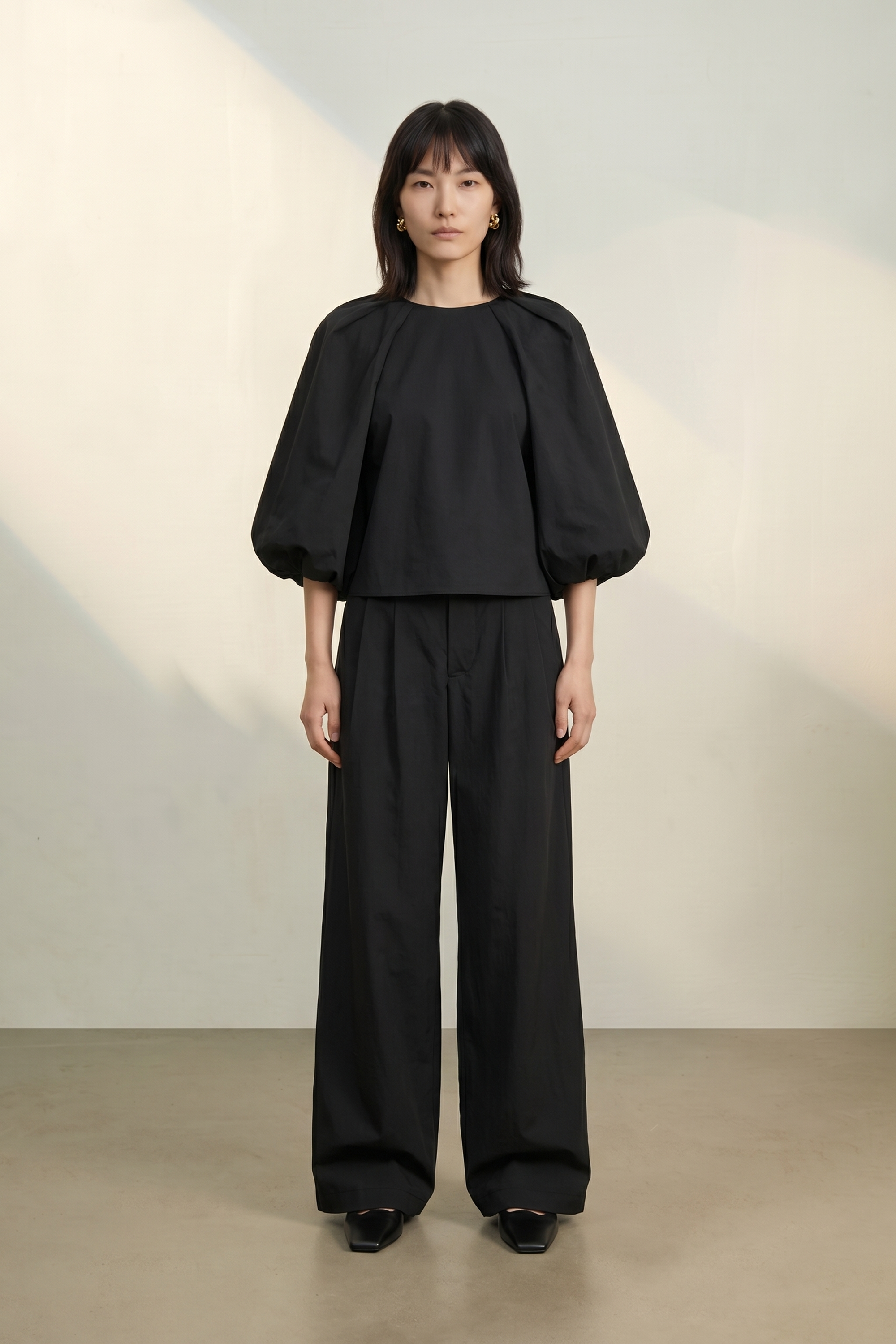 Atelier Taktil AT-Tania Balloon Top Shirts & Blouses 9 Black