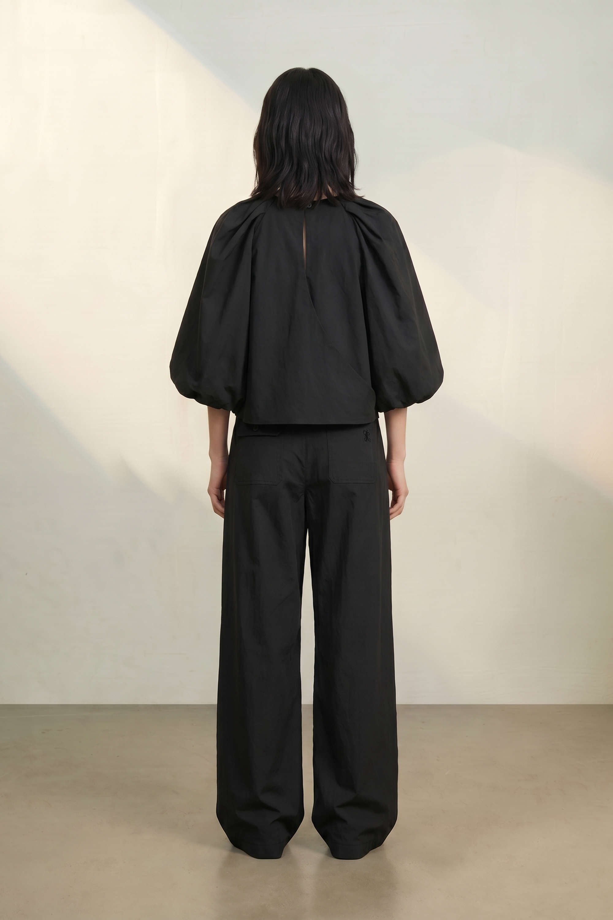 Atelier Taktil AT-Tania Balloon Top Shirts & Blouses 9 Black