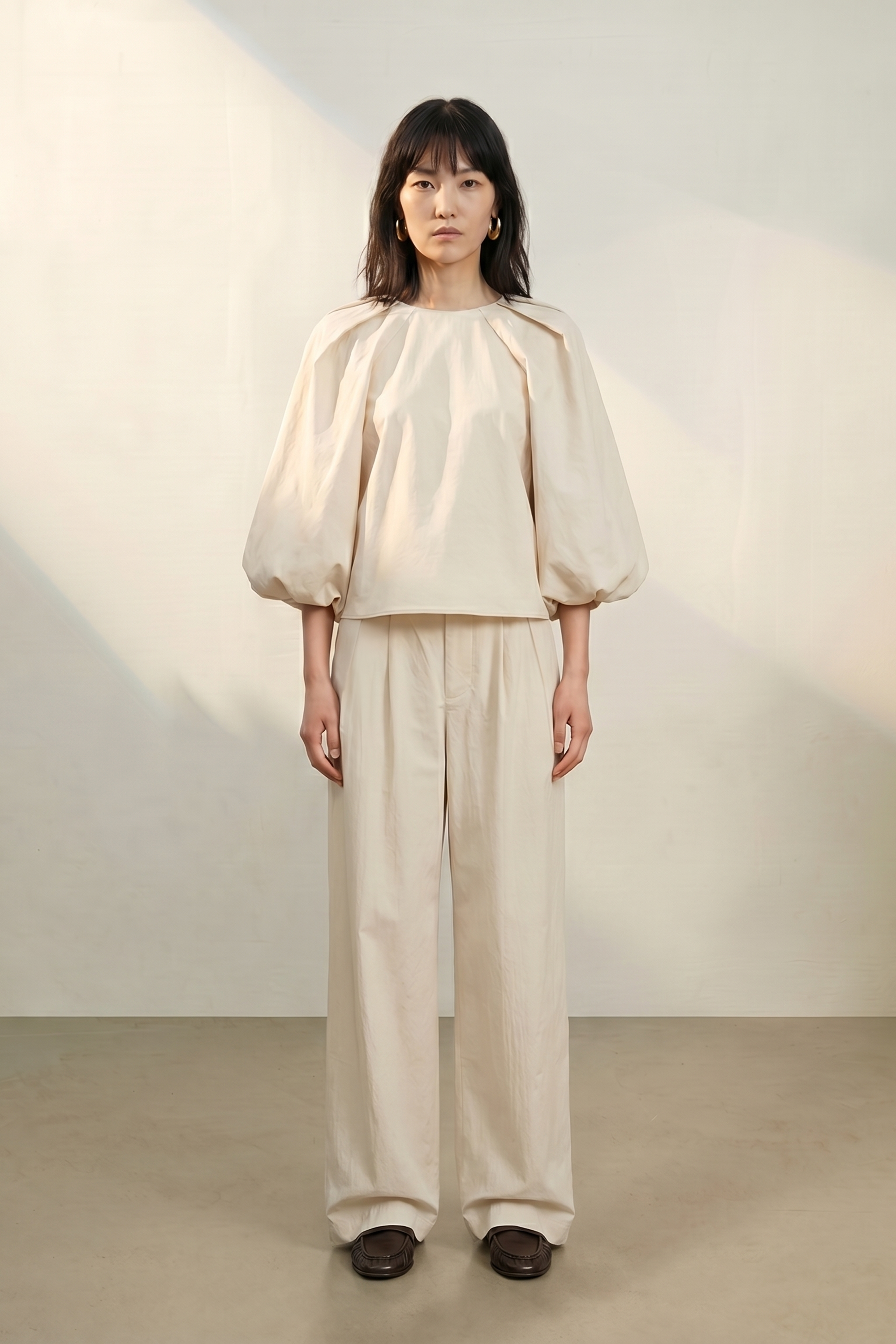 Atelier Taktil AT-Tania Tailored Pant Jeans & Pants 018 Vanilla White