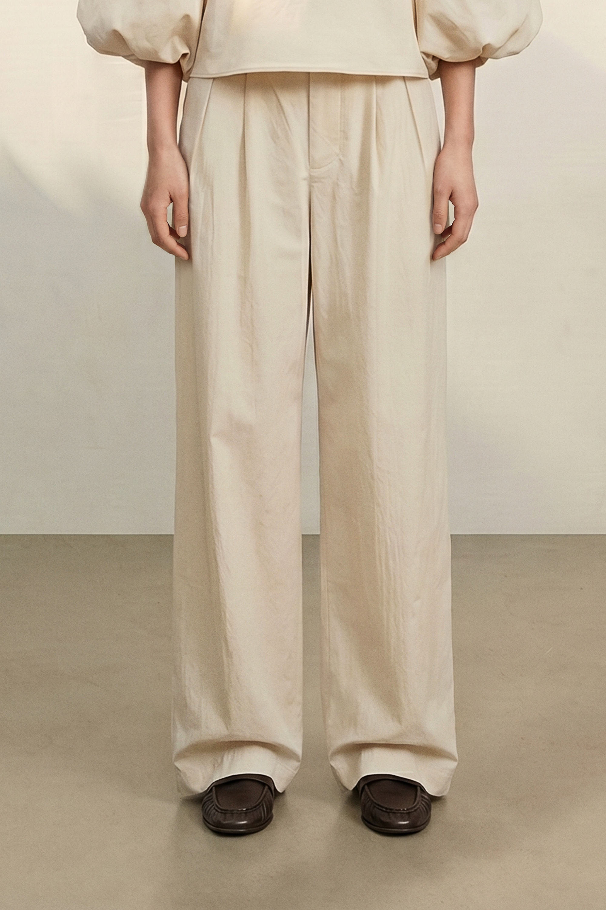Atelier Taktil AT-Tania Tailored Pant Jeans & Pants 018 Vanilla White