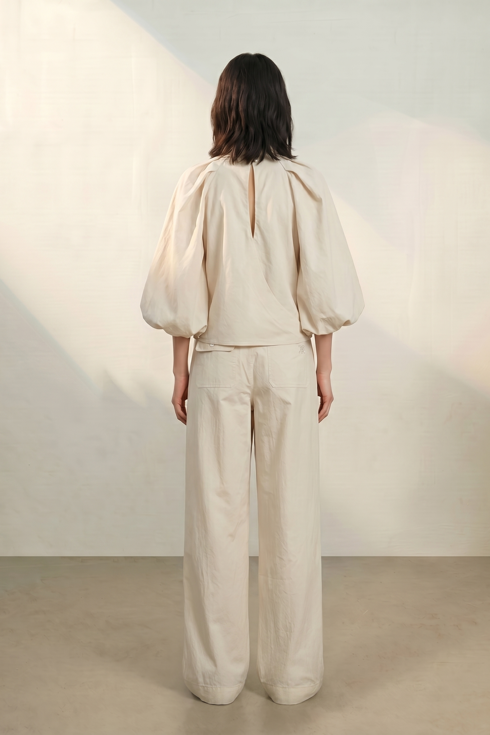 Atelier Taktil AT-Tania Tailored Pant Jeans & Pants 018 Vanilla White